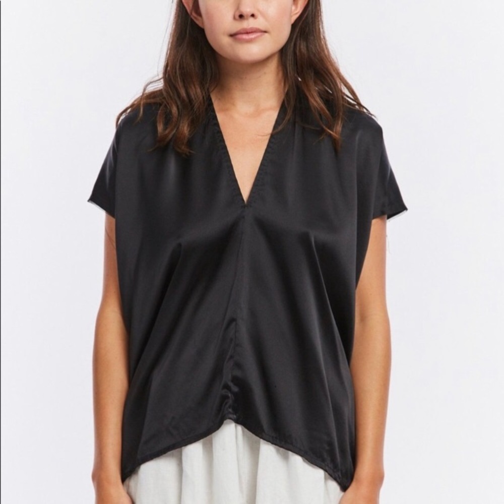 Miranda Bennett Everyday Top Black Silk Charmeuse